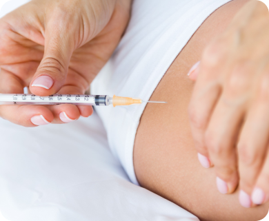 Close-up of a healthcare professional administering a hip injection to a patient for pain relief in New York City